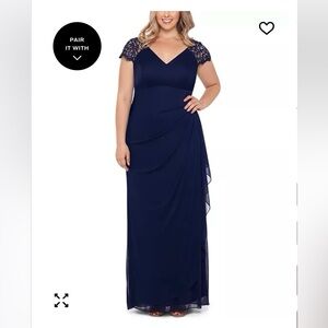 Elegant Navy Blue Evening Gown